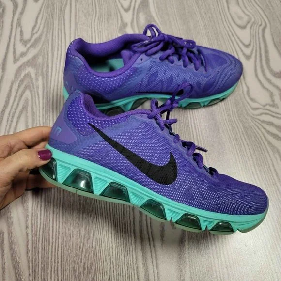 Nike Max Air waffle skin purple and teal Nikes women's size 8 - Picture 4 of 8